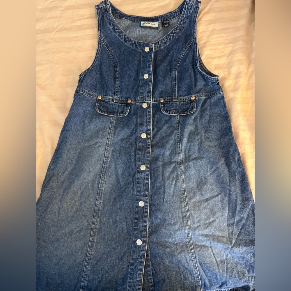 Vintage Express Denim Dress circa early 90’s - Blue